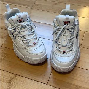 White FILA Disruptor